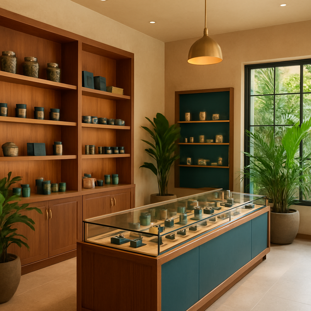 Interior of the Cancun Weed Smokeshop in the Cancún Hotel Zone