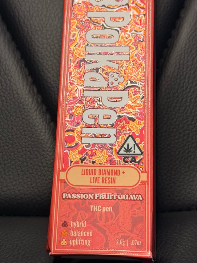 PolkaPen Passion Fruit Guava vape — angle 1
